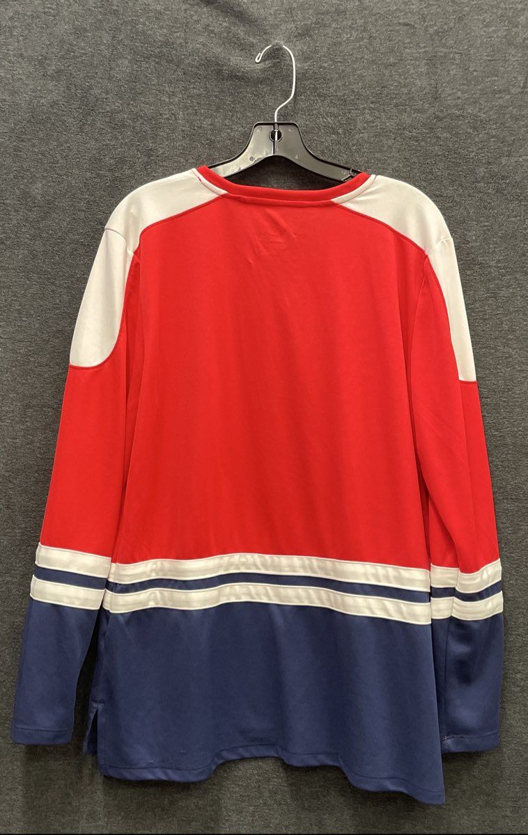 Fanatics NHL Women's Washington Capitals Red V-Neck Long Sleeve Jersey Shirt XL