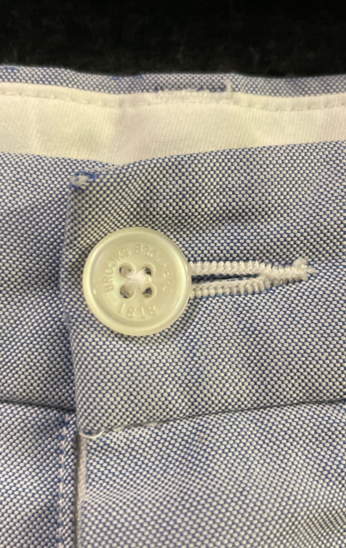 Brooks Brothers 346 Men's Light Blue Cotton Oxford Flat Front Shorts Sz 38