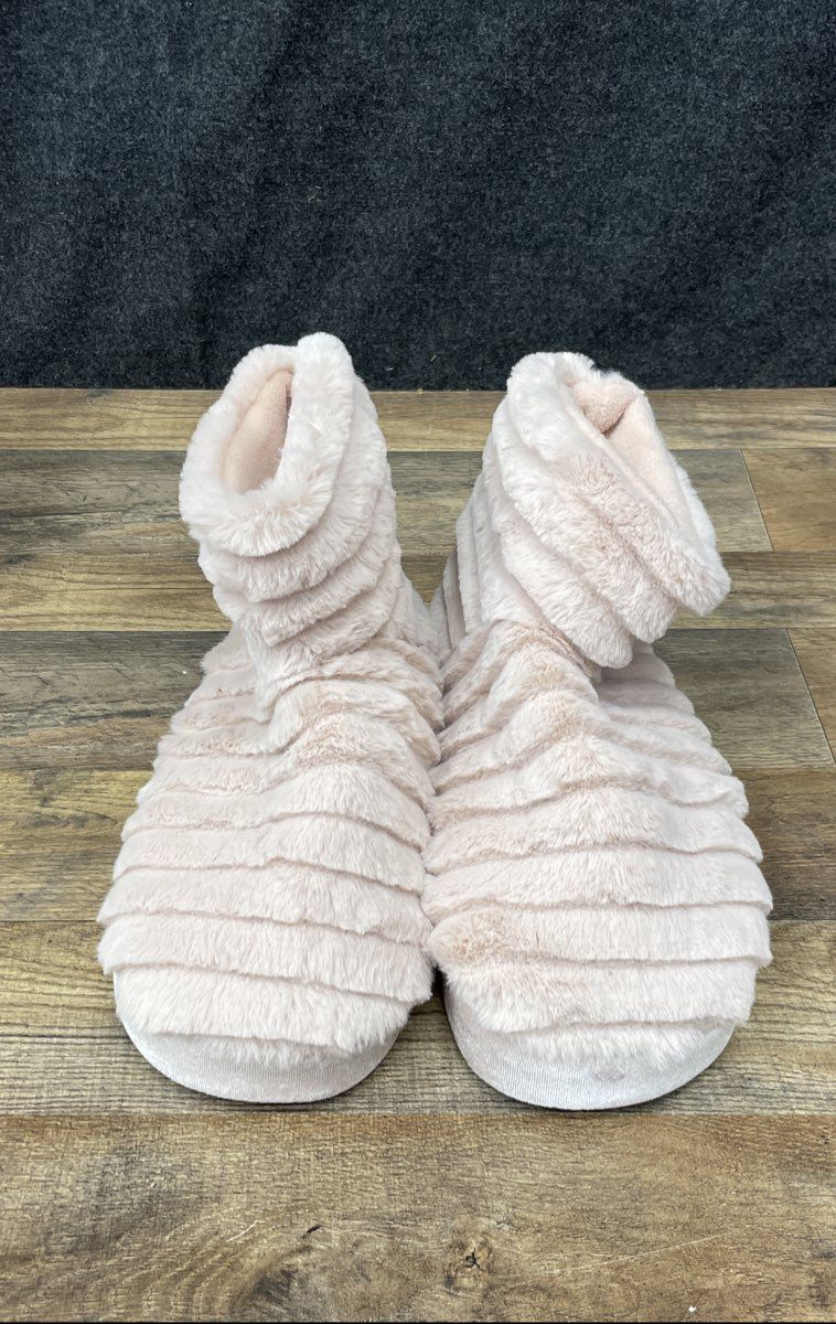 Aeropostale Blush Pink Faux Fur Heated Slipper Booties Women's Size Large