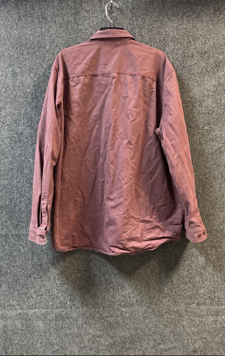 L.L. Bean Men's Maroon Flannel Lined Cotton Shirt Jacket Sz XL Traditional Fit
