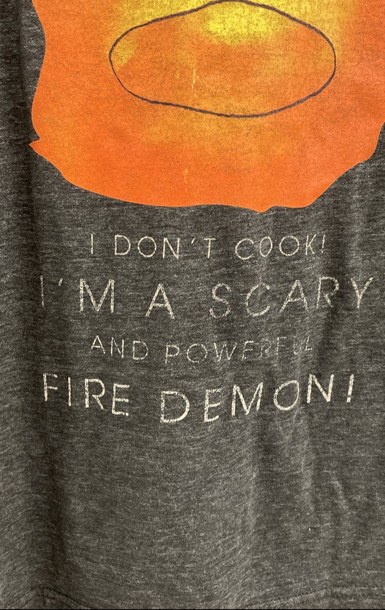 Bioworld Men's Howl's Moving Castle Calcifer Fire Demon Gray Anime Shirt Sz L