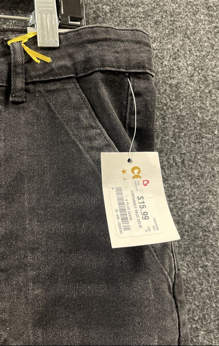 Celebrity Pink Women's Ace 90s Straight High Rise Grey Cargo Jeans Sz 18 NWT