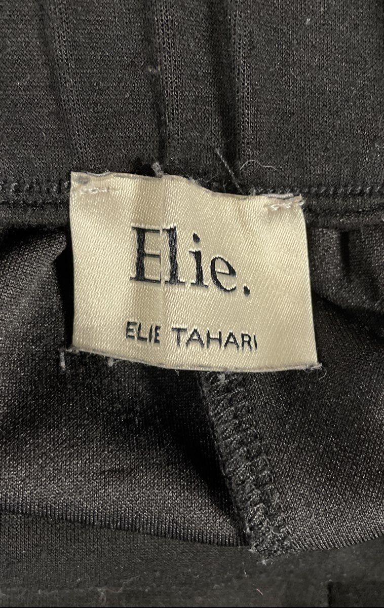 Elie by Elie Tahari Women's Black Pintuck Front Zip Pockets Tapered Pants Sz S