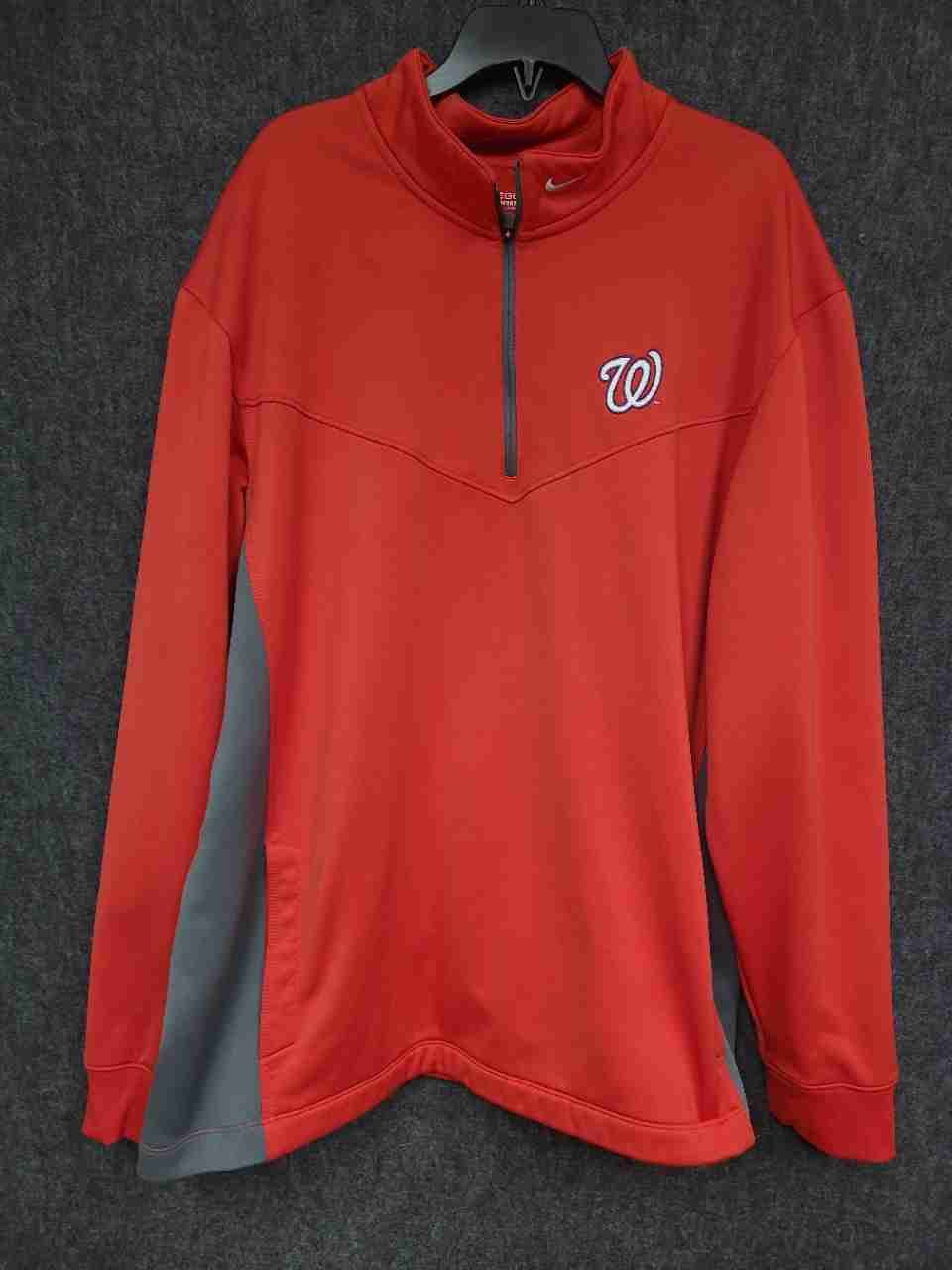 Nike Washington Nationals MLB Therma-FIT 1/4 Zip Pullover Jacket Red Sz XL