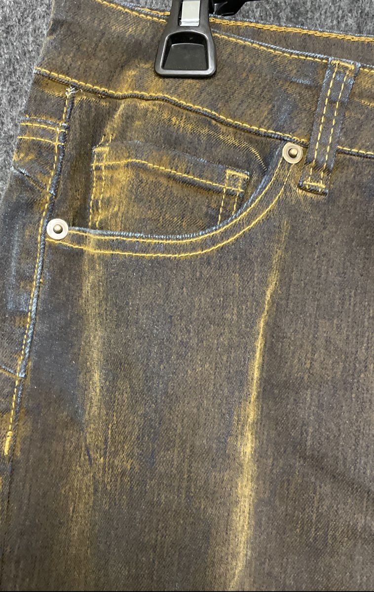 Fashion Nova Women's Copper Metallic Coated Dark Wash Stretch Jeans Sz 15