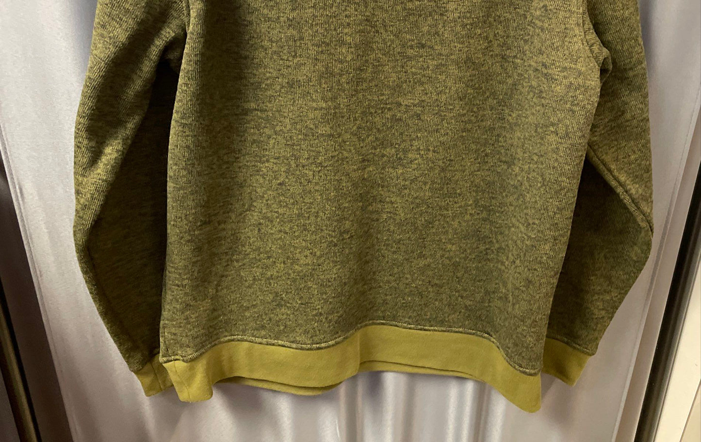 Wicked Stitch Men's Green Heathered 1/2 Zip Pullover Quilted Elbow Patches Sz L