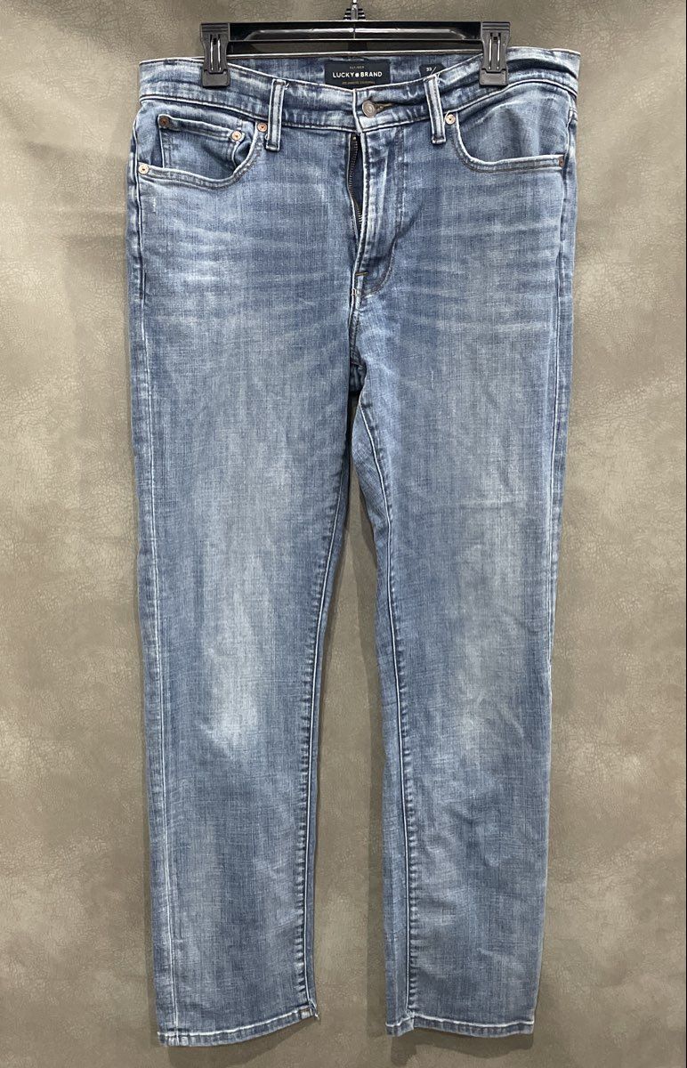 Lucky Brand Men's Blue Light Wash Stretch Denim Five Pocket Jeans Sz 33x32