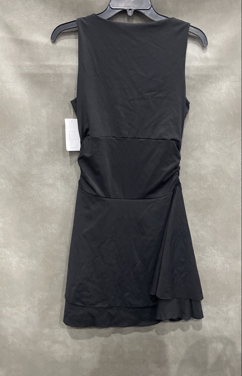 Kaximil Women's Black Sleeveless Ruched Waist Rayon Spandex Dress NWT Sz M