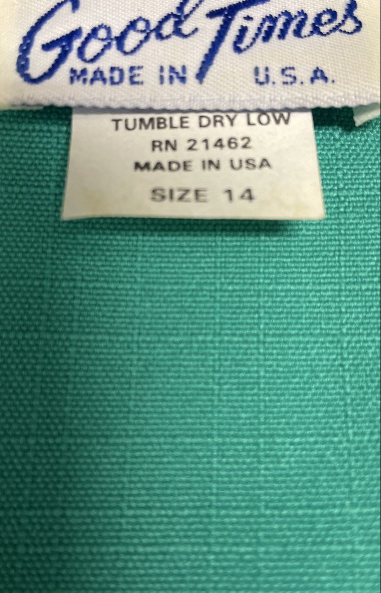 Vintage 80s Good Times Teal Navy Puff Shoulder Blazer Top Made USA Sz 14