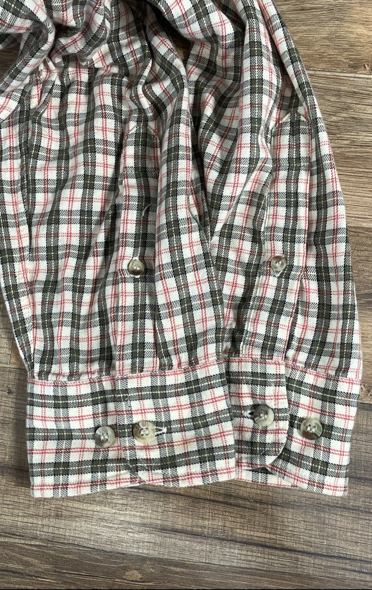 Beretta Men's Red Plaid Button Down Shirt Long Sleeve Cotton Sz XL