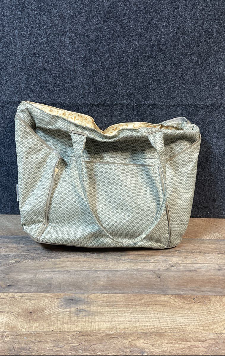 OGIO Vintage Green Geometric Embroidered Padded Laptop Tote Bag Large