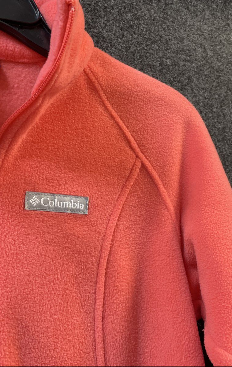 Columbia Girls Benton Springs Full Zip Fleece Jacket Pink Sz XS
