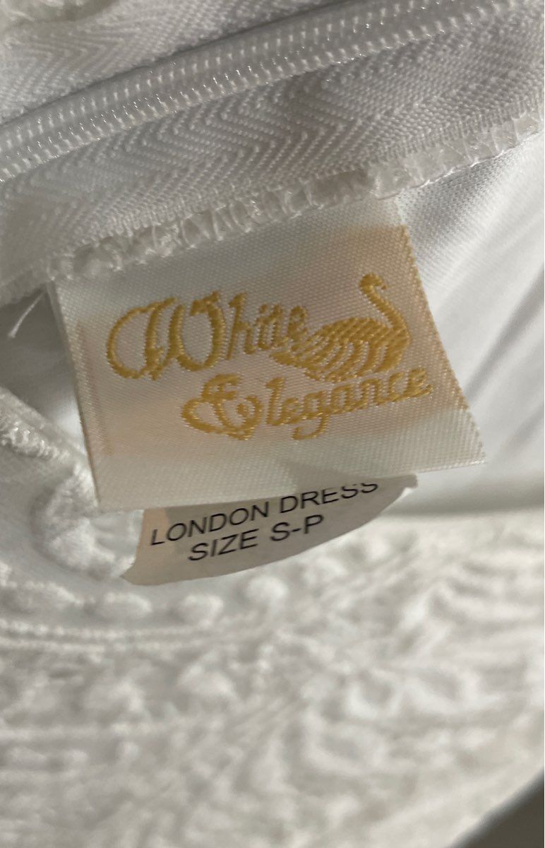 White Elegance Women's London Dress White Lace Bodice Long Sleeve Maxi Sz SP