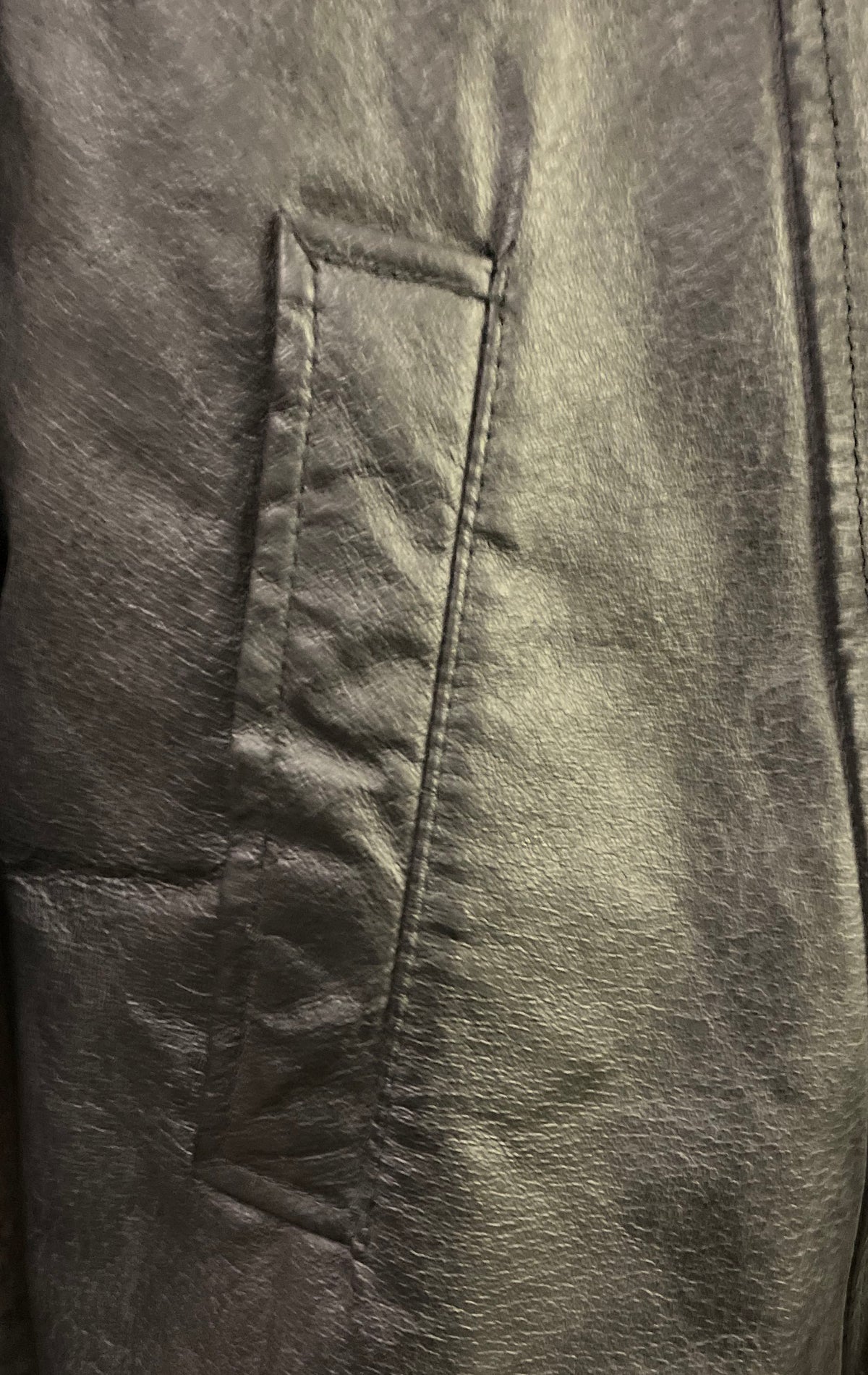 Vintage Y2K Explorer Leather Men's Black Button Front Collared Jacket Sz L