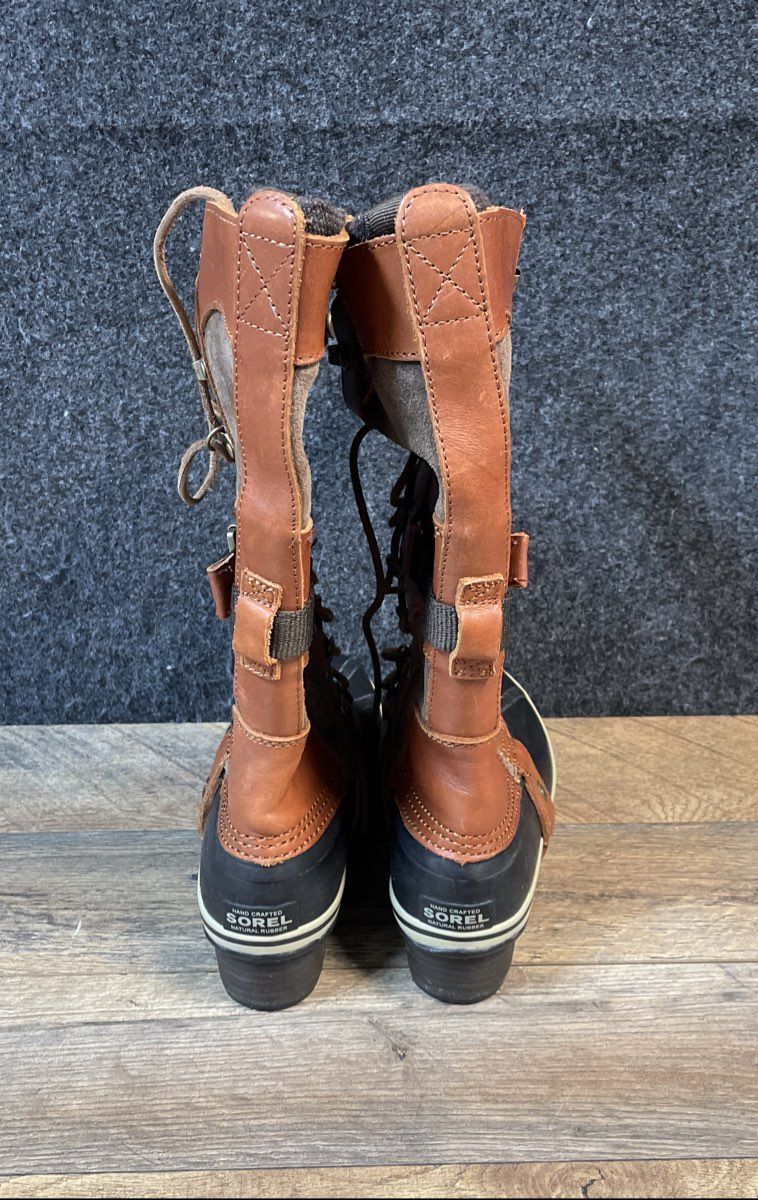 Sorel Cate the Great Brown Black Tall Winter Snow Duck Boots Women's Size 5.5