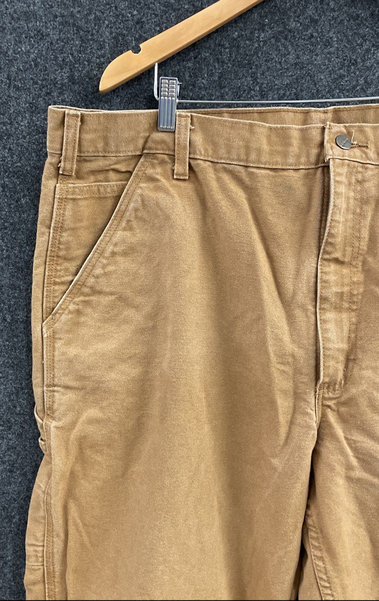 Carhartt Men's Brown Washed Duck Work Dungaree Carpenter Pants Heavyweight