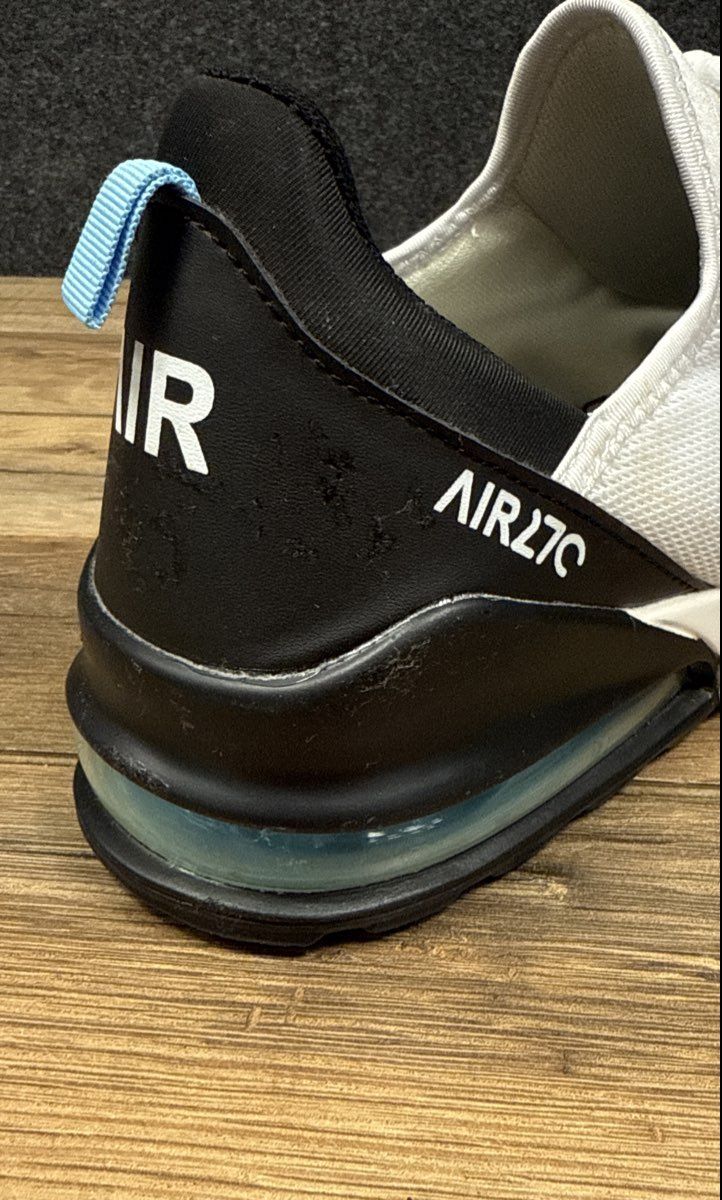 Nike Air Max 270 White Black Blue Lifestyle Sneakers Size 43