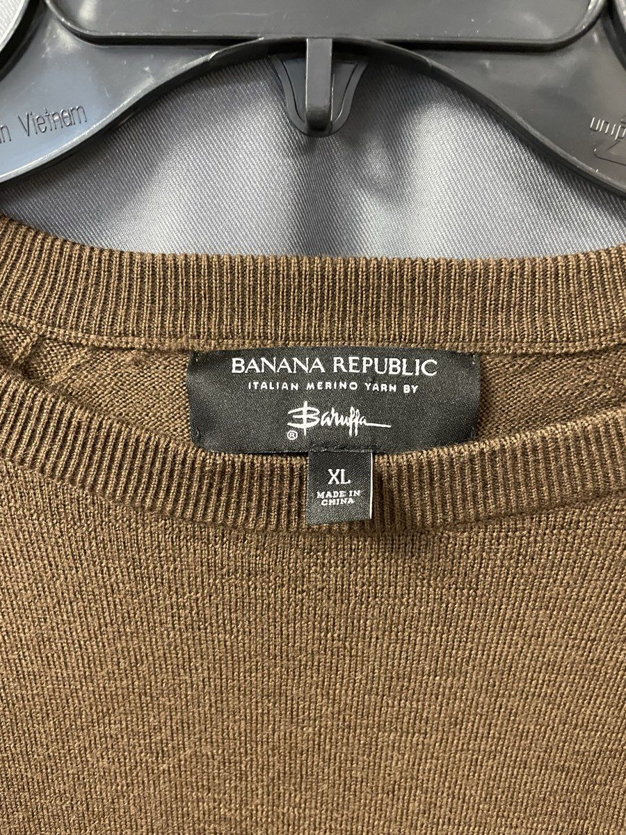 Banana Republic Men's Brown 100% Italian Merino Wool Crewneck Sweater Sz XL