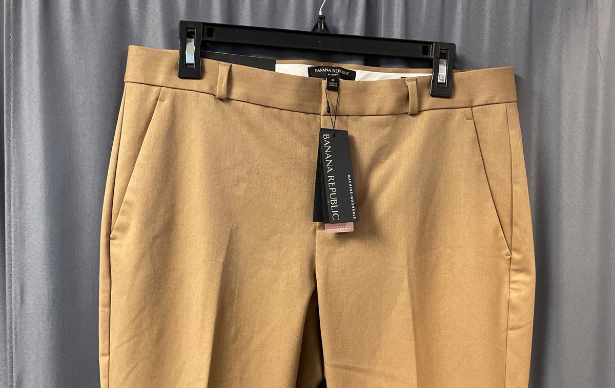 Banana Republic Women's Avery Ankle Pants Mid Rise Brown Khaki Sz 8 NWT