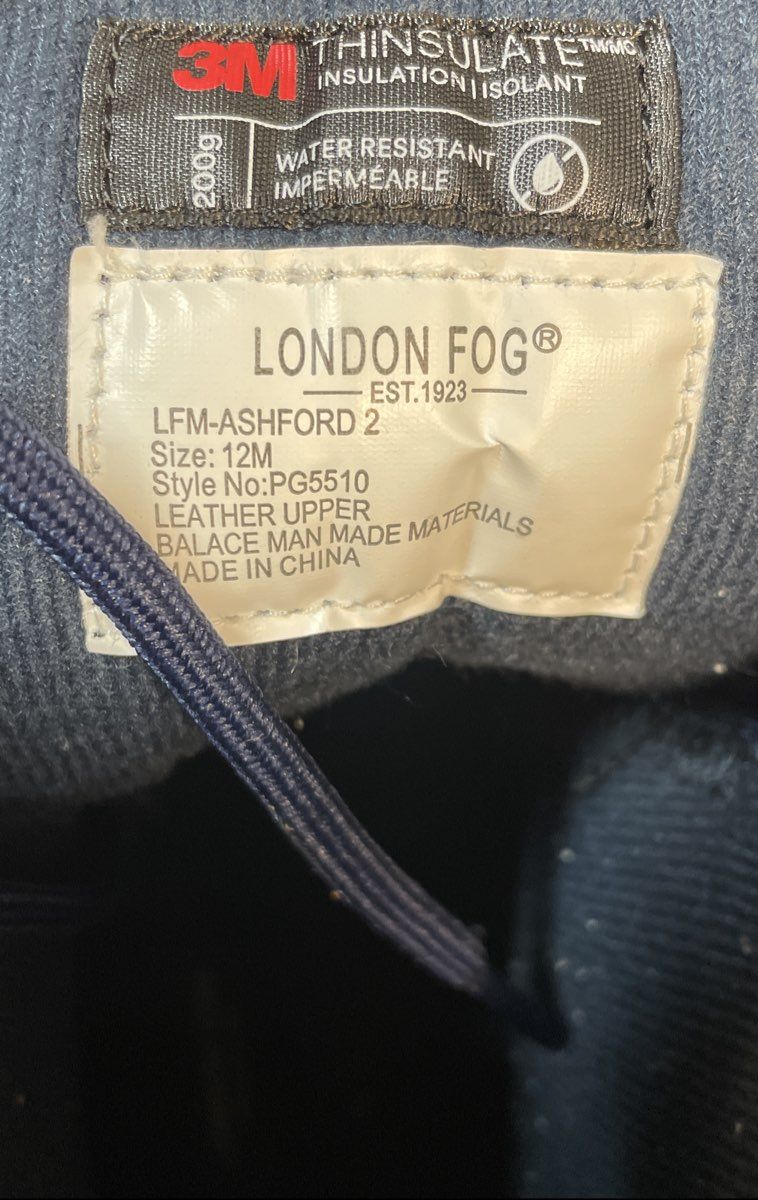 London Fog Ashford 2 Brown Grey Leather Duck Boots 3M Thinsulate Size 12M