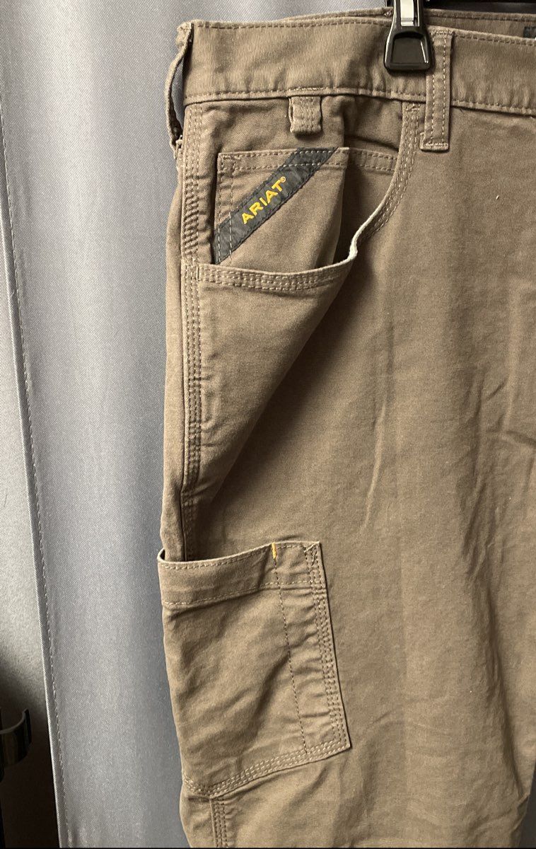 Ariat Men's Brown Rebar M4 Relaxed Straight Work Utility Pants Size 38x32