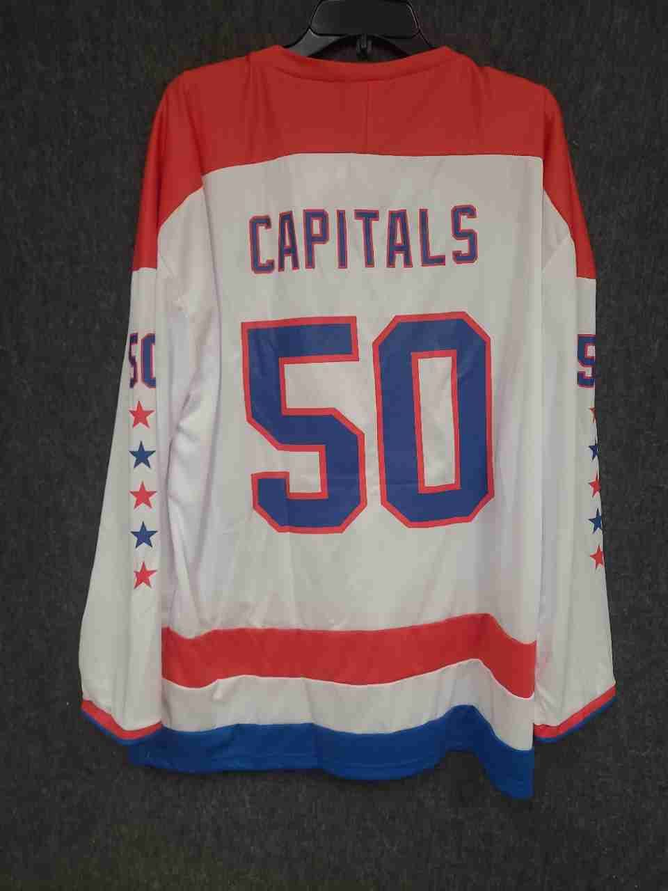 Coyote Washington Capitals Men's Hockey Jersey Lace Up Neck White #50 Sz XL