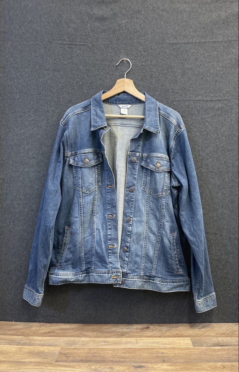 Duluth Trading Co Women's Blue Stretch Denim Trucker Jacket Sz XL