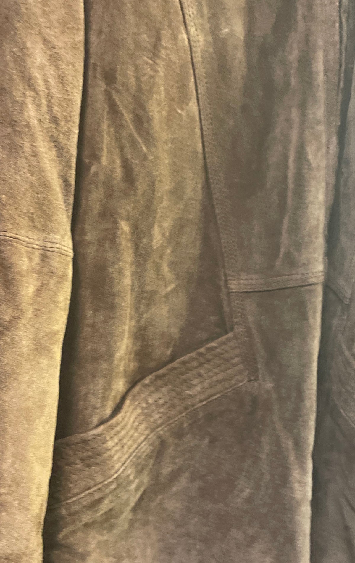 St. John's Bay Women's Brown Leather Faux Fur Trim Hooded Zip Up Jacket Sz M