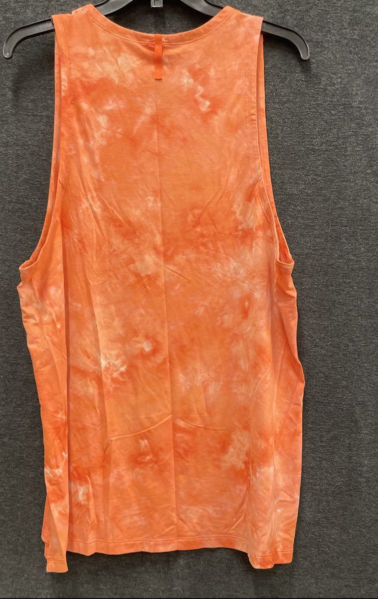 Lululemon Men's License to Train Orange Tie Dye Sleeveless Tank Top Sz L