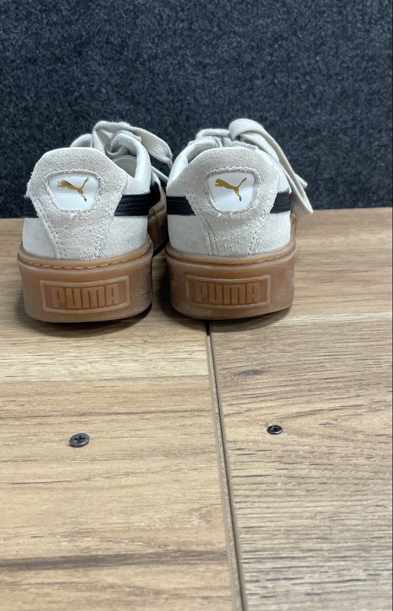 Puma Suede Platform Marshmallow Black Gum Women's Sneakers Size 7.5