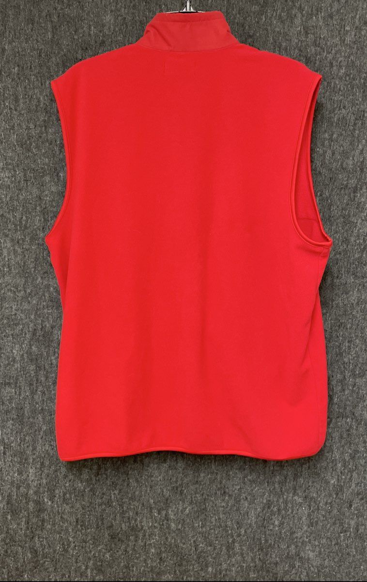 Chaps Men's Red Full Zip Fleece Vest Colorblock Yoke Pockets Size L