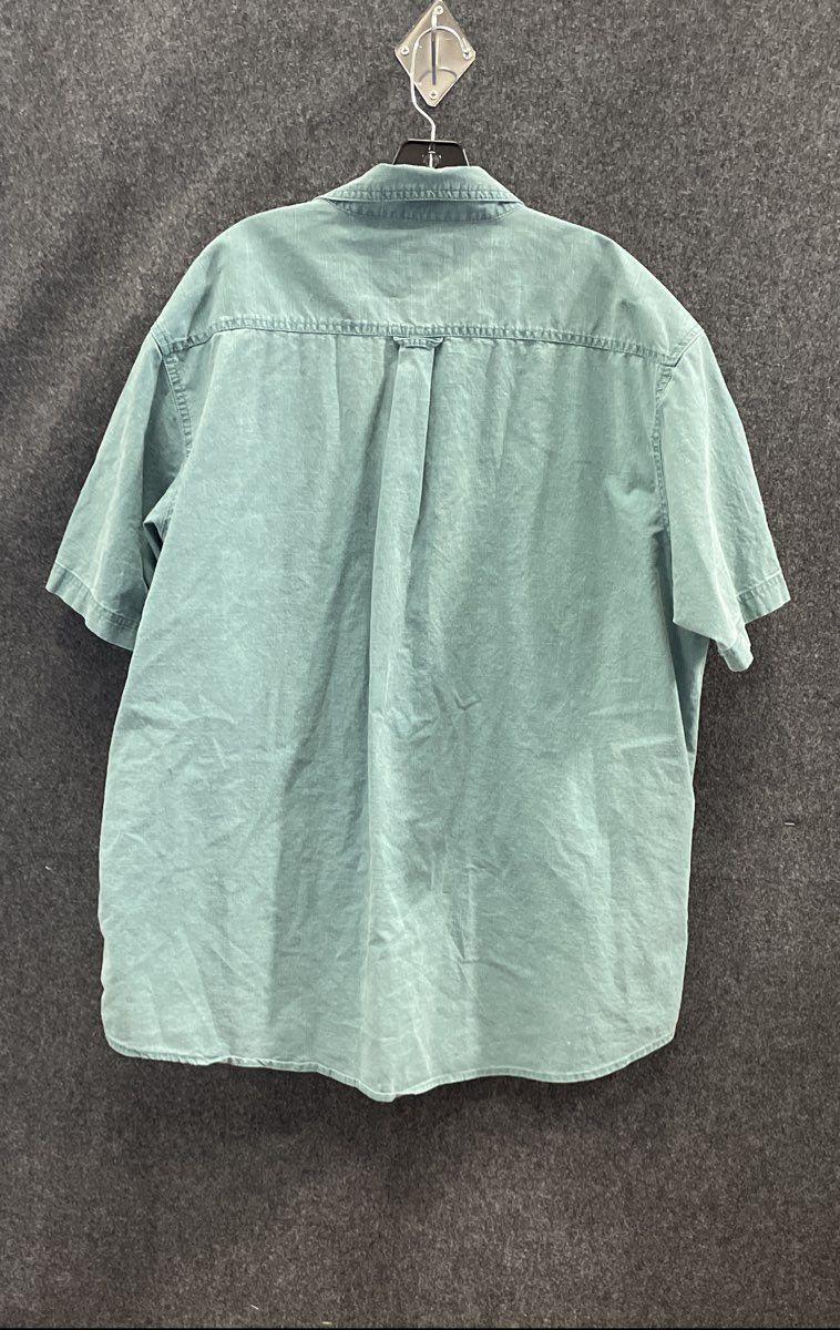Red Head Men's Teal Short Sleeve Button Up Two Pocket Work Shirt Sz 2XL
