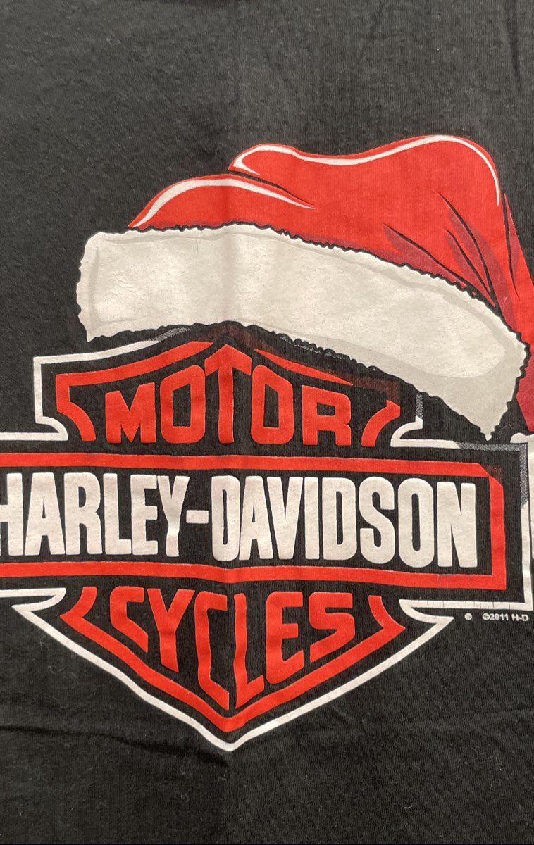 Harley-Davidson 2011 Christmas Holiday Santa Hat T-Shirt Frederick MD Sz XL