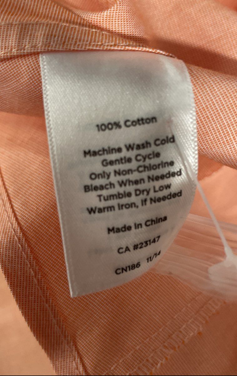 Talbots Women's Sleeveless Button Down Shirt Orange Wrinkle Resistant Sz 14P