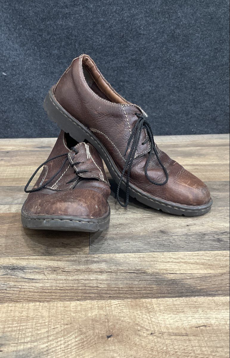 Clarks 02519 Brown Leather Casual Oxford Derby Shoes Men's Size 12 M