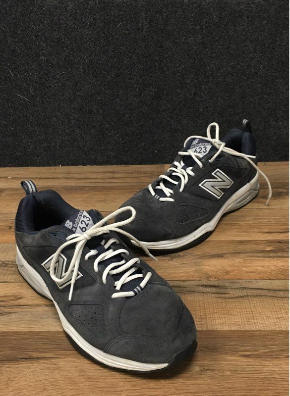 New Balance 623 Suede Cross Training Sneakers Grey Navy Men's Size 13