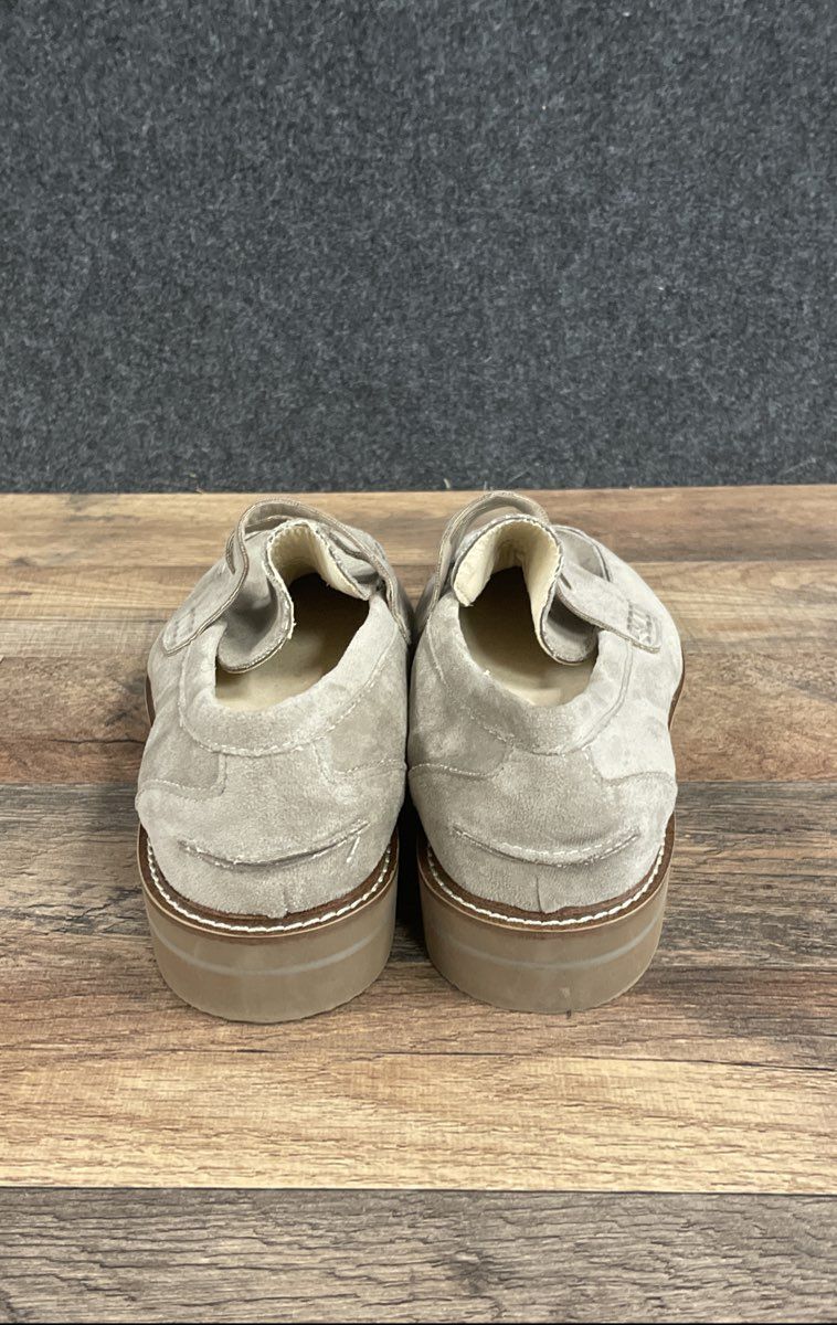 Anne Klein Everly Grey Fabric Suede Penny Loafers Women's Size 9.5W