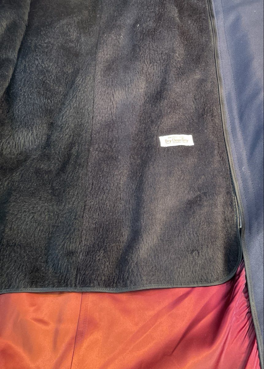 Vintage 70s Towncraft Navy Blue Zip Out Liner Car Coat Sz 40 Regular