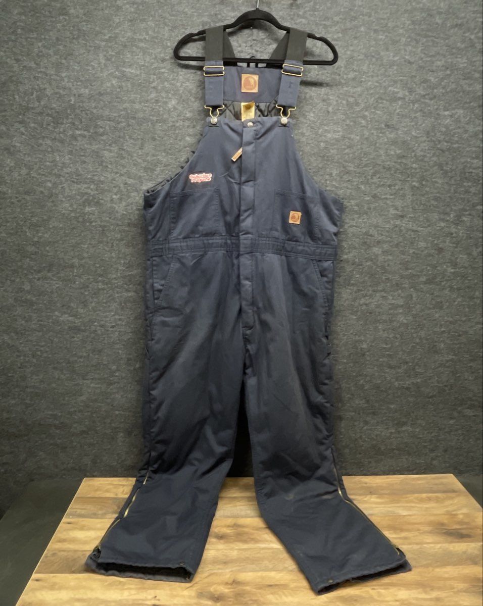 Berne Men's Navy Blue Insulated Quilted Bib Overalls Suburban Propane Sz XL