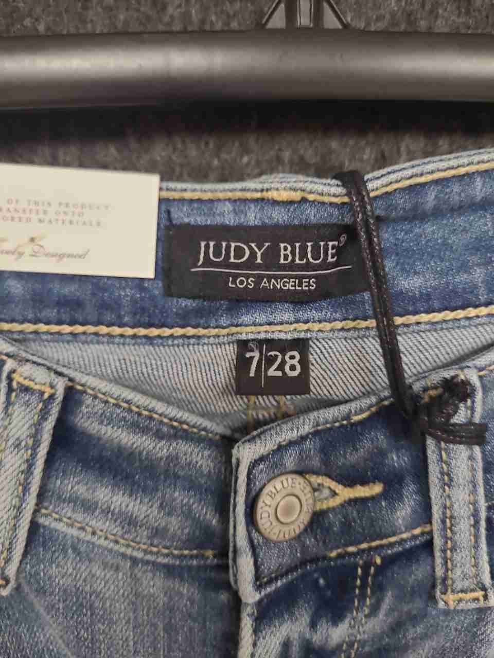 Judy Blue Women's Light Wash Distressed High Waist Skinny Jeans Sz 7/28 NWT