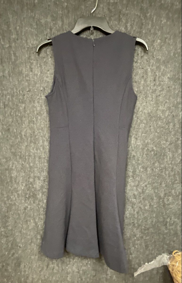 Banana Republic Women's Navy Sleeveless Textured Pique Fit & Flare Dress Sz XS