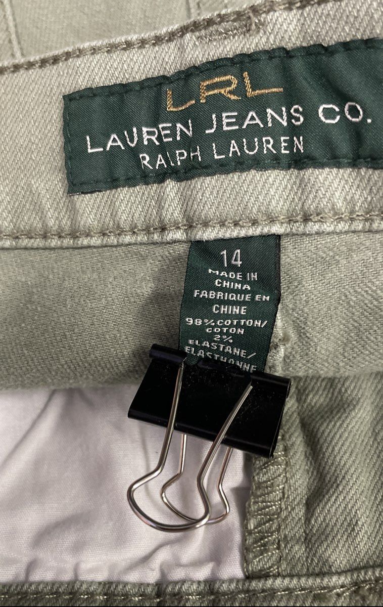 Lauren Ralph Lauren Women's Sage Green Modern Straight Cropped Pants Sz 14