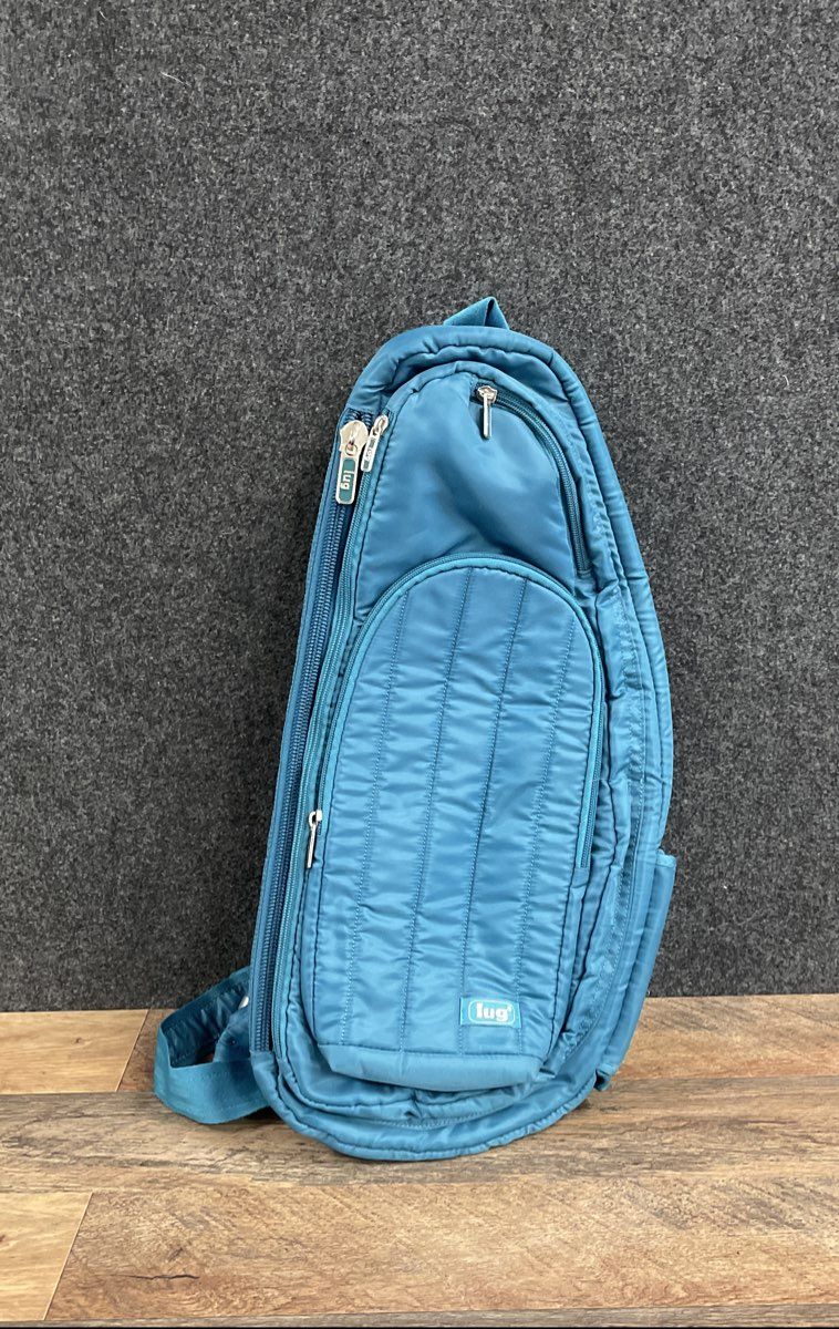 Lug Teal Blue Quilted Sling Bag Crossbody Pacer Travel Multi-Pocket