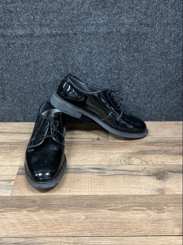 Capps 90253 Black Patent Leather Military Uniform Service Shoes Men's Size 8 D