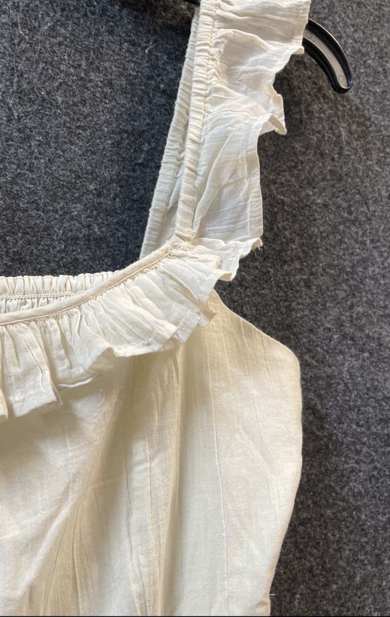 American Eagle Women's White Cotton Ruffle Tiered Mini Dress NWT Sz XS