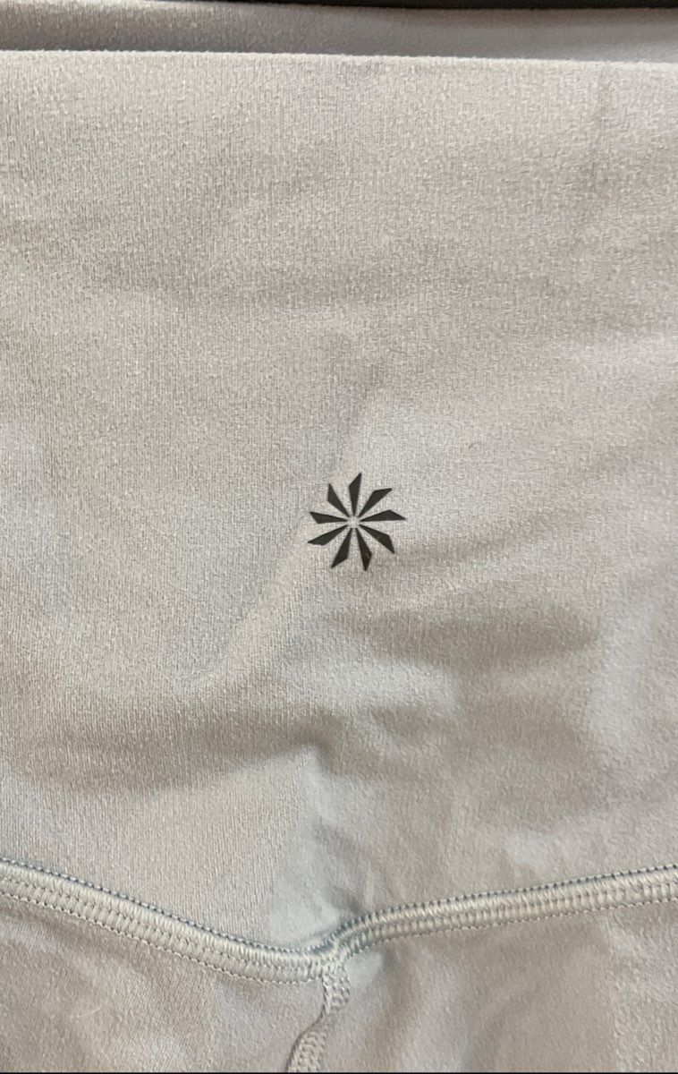 Athleta Women's Light Blue Salutation Stash Pocket II Cinch 7/8 Tights Size M