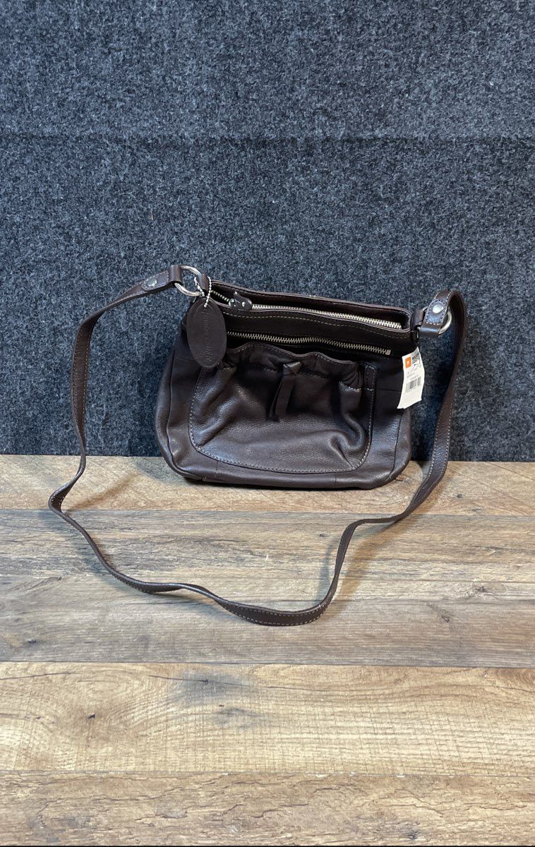 Wilsons Leather Brown 2000s Pebbled Leather Crossbody Bag NWT