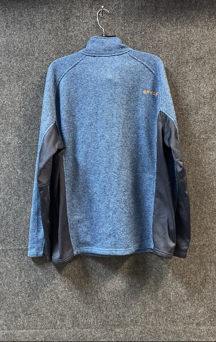 Spyder Men's Blue Textured Knit 1/4 Zip Pullover Core Sweater Sz XXL