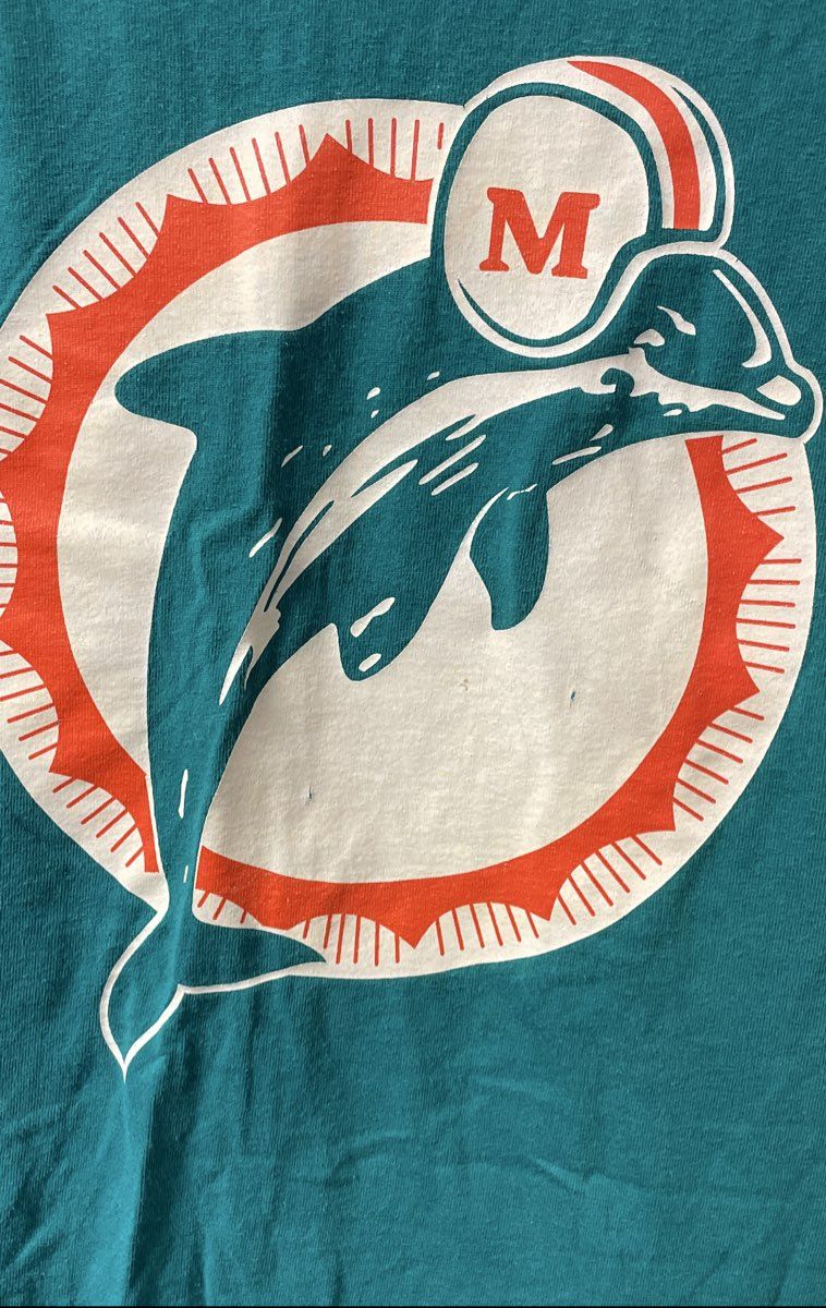 Vintage 90s Miami Dolphins T-Shirt Single Stitch Reebok Raglan Sz XL