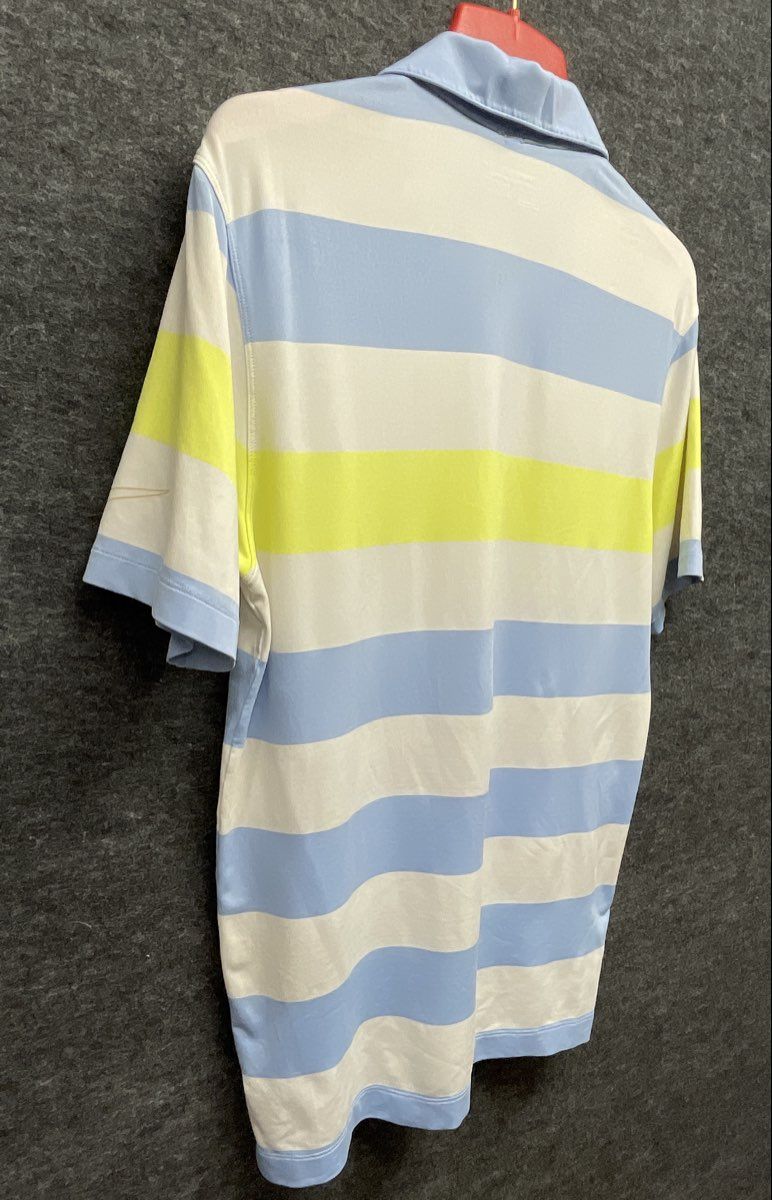 Nike Golf Men's Polo Shirt Blue White Lime Green Dri-FIT Tour Performance Size S